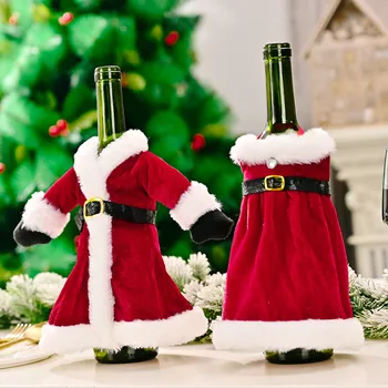 1 бр. Весела Коледа Рокля, Пола, Капак За Бутилка Вино за Нова Година 2022 Коледна Украса за Дома Навидад Подаръци за Коледа