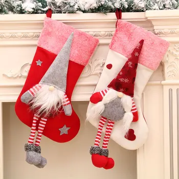 1 бр. Коледни Чорапи с Джуджетата Tomte, Шведски Коледни Чорапи на Дядо Коледа за Семейство, Деца, Украси за Коледната Елха