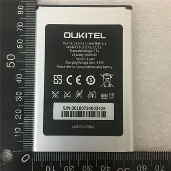 100% Оригинална Батерия oukitel C8 Нов 5.5-инчов Батерия за Мобилен телефон oukitel C8 3000 ма с Номер за проследяване