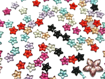 1000 Цветни Акрилни Плоски Инкрустирани Звездчатых Скъпоценни Камъни от Планински Кристал 6мм