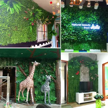 2018 Нова изкуствена зелена трева стени фон украса на дома пазара хотел, магазин декоративни растения стени сватбени цветни стени