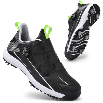 2021 Мъжки Обувки За голф От естествена кожа, Градинска Водоустойчив Нескользящая Дишащи Обувки За голф, Големи Размери 47