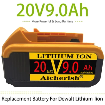 2022 Aicherish 20 9.0 Ah 6.0 Ah DCB200 Сменяеми Литиево-йонна Батерия За Dewalt Max XR DCB205 DCB201 DCB203 Батерии електрически инструменти