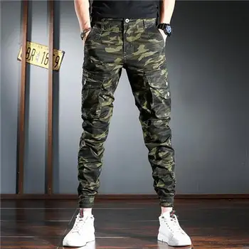 2022 Мъжки Модни Военни Панталони-карго В Корейски Стил, Мъжки Панталони, Всекидневни Дълги Панталони, Камуфляжные Мъжки Ежедневни Памучни Панталони T134