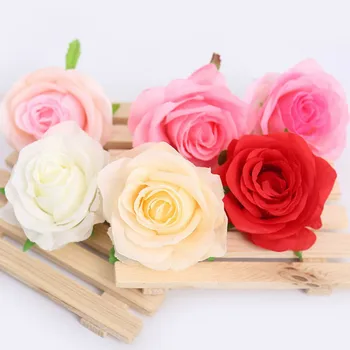 20PCS изкуствена розата е цветето на главата сватбен фон фалшив цвете за декорация на стените у дома САМ короната подарък кутия за бижута