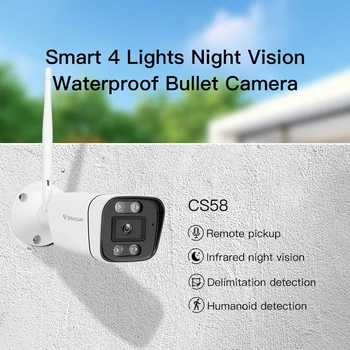 3-Мегапикселова HD Камера Външна 1080 P 2,4 G WiFi + RJ-45 Цветно Нощно Виждане AI Откриване на Аудио Наблюдение, ВИДЕОНАБЛЮДЕНИЕ Защита на Сигурността на Cam