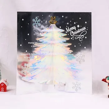 3D Поздравителни Коледни Картички, Коледната Елха Поздравителна Картичка С Плик Покани На Парти Подаръци, Коледна Картичка за Коледен Подарък За Деца