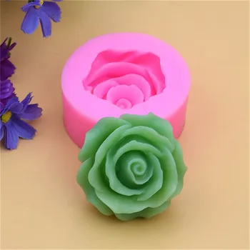 3D Цветя Цъфтят Роза форма на Силикон Скърпвам Сапун Форма За Торта Cupcake Желе Бонбони, Шоколад за Декорация Инструмент Форма За Печене