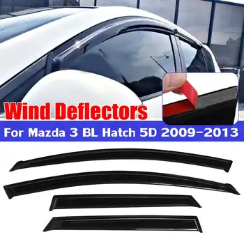 4 бр./компл. Автомобилни Вятърни Дефлектори за Прозорци, Цветни За Mazda 3 BL Hatch 5D 2009 2010 2011 2012 2013 2013 Навеси и Подслон