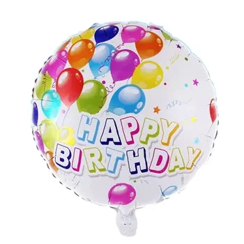 5 бр. кръгла честит Рожден Ден, балон от алуминиево фолио, декорация за детски рожден ден, на 18-инчовата играчка, плаващ балон