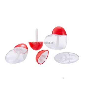 5 мл Контейнери За Гланц за устни във формата На Сърце От Прозрачна Пластмаса за Еднократна Употреба, Козметични Глазура За Устни Тубичка За Блясък За Устни Опаковка 30шт 50шт