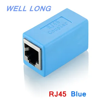 (50 бр./лот) удължителен кабел мрежов кабел син цвят, RJ-45, Жак кабел, двоен мрежов конектор, чрез мрежов конектор.