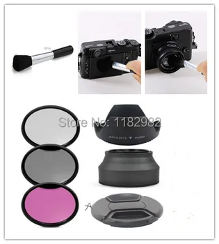 7в1 1 компл. Филтър за обектив на цифров фотоапарат 55 mm UV/CPL/FLD Филтър/Цвете сенник за обектив/Капачка на обектива/Дръжка за почистване/Гумена сенник за обектив