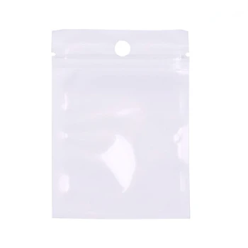 8 * 14 см, Бял + Прозрачен само уплътняващи Найлонова торбичка За Опаковане на Дребно на Поли Чанта с Дупка за Окачване за Телефон Калъф Зарядно за Кола USB Кабел
