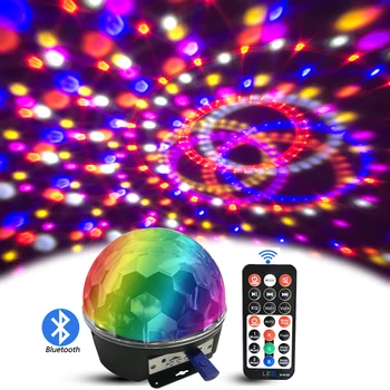 9 Цвята Bluetooth Диско Светлини Mp3 Плейър Високоговорител Led RGB Живописна Светлина Въртящи Люмиер Звука на Активен DJ Магически Топка Вечерни Лампа