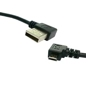 CYDZ Правоъгълен 90-Градусов конектор Micro USB за свързване към USB с ляв ъгъл за предаване на данни Кабел за зареждане от 20 см
