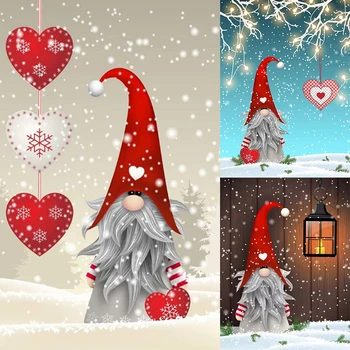 Diamosic Пълен Квадратен Кръг Diamond Комплект За Рисуване Коледен Снежен човек Картина Кристали 5d си САМ 