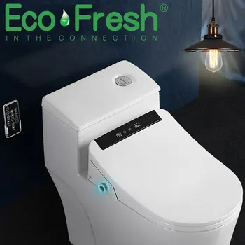 Ecofresh баня умен калъф за седалката на тоалетната на електронно биде чисто и сухо седалка с подгряване wc злато интелигентна led светлини седалка за тоалетна