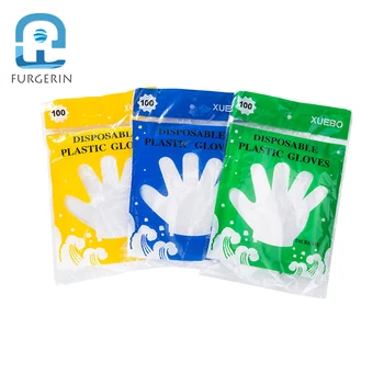 FURGERIN Ръкавици за Еднократна употреба за Хранителни кухненски найлонови ръкавици за еднократна употреба Прозрачни Пластмасови Кухненски Ръкавици 100шт PE Ресторант/Home