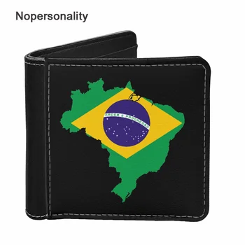 Nopersonality Флаг на Бразилия Принт Кожени Портмонета за Мъже Сгъваеми Мъжки Меки Притежателите на Кредитни Карти Тънък, Мъжки Портфейл, Чанта за Монети