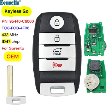 OEM 4 Бутона FSK 433,92 Mhz без ключ Go Smart Remote Key HITAG 3 ID47 Чип за Kia Sorento 2015-2018 PN: 95440-C6000 TQ8-FOB-4F06