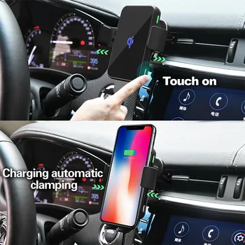 Qi Автомобилното Безжично Зарядно Устройство за iPhone13 S21 S22 Samsung Xiaomi 15 W Индукционное За Определяне на Бърза Безжична Зареждане с Притежателя на мобилен телефон