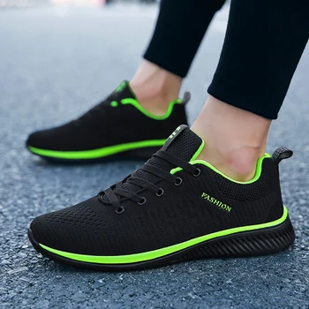 YeddaMavis/ Черна Новата Модерна мъжки Ежедневни обувки, Леки и Удобни като маратонките за Бягане дантела, Мрежа тренировочная мъжки Обувки