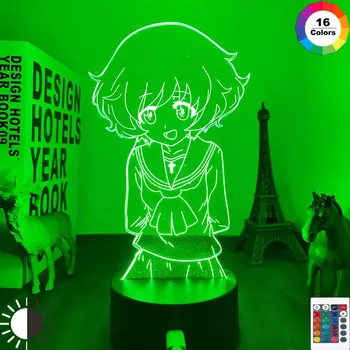 Аниме Led нощна светлина за Момичета и Резервоар Юкари Акияма за Спални Декоративна Лампа на Батерии Подарък За Рожден Ден Манга Лампа