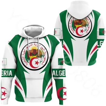 Африканска мъжки дрехи, пуловер с качулка, всекидневни спортни принт ретро улица Алжир, hoody с логото есенно-зимния нов флаг