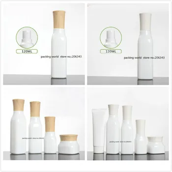 бутилка квадратна форма, на 100 ml от бяло стъкло с винт на капака, лосион/емулсия /серум / основа / тонер /вода, козметична опаковка за грижа за кожата