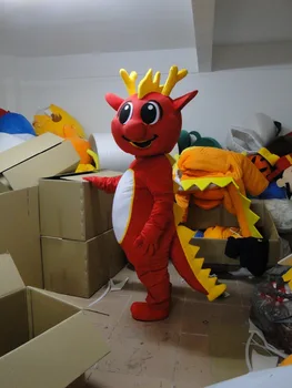 Високо качество на горещи продажба 2015 Червен Дракон талисман костюм безплатна доставка облекло