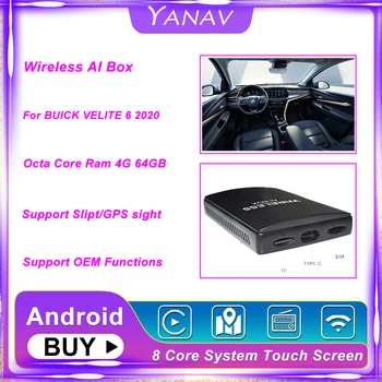 Восьмиядерный Carplay Безжичен Ai Box Двойна Bluetooth Android За BUICK VELITE 6 2020 Авто Радио, Мултимедиен Плеър, Smart Box HDMI