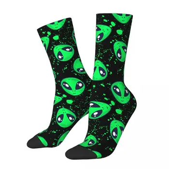 Всесезонни хип-хоп Женски Мъжки Зелени Чорапи с Чужденци, Аксесоари за Извънземни, Топли Чорапи и Топли, най-Добрите Подаръци