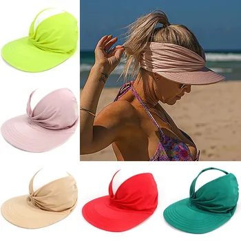 Дамски солнцезащитная шапка, Плажна, със Защита от ултравиолетови лъчи, с Празен Езда, за Пътуване на открито, Пазаруване, Модни Универсална Лятна бейзбол и тенис Шапка