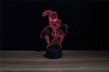 Добре позната форма на паяк led светлините вкъщи за спомен 3D филм е Супер човек нощен светла със сертификат ФКК/УЛ.