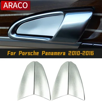За Porsche Panamera 2010-2016 Дръжка Pintu Stiker Алуминиева Paduan Payet Вътрешна Врата Купа Декоративна Лента Menutupi Покритие