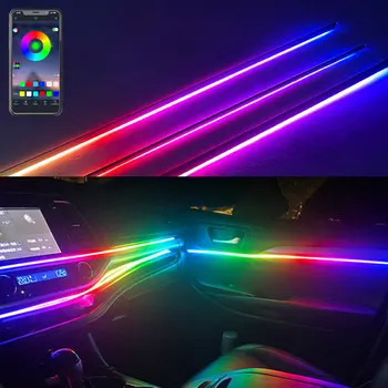 За околното осветление RGB безделник оптичен украса на колата, с атмосферно светлина в интериора на автомобила Декоративна Атмосфера Lam18 в 1 Симфония