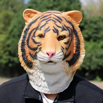 Маска на тигър Хелоуин латексова маска на животното cos карнавалните прическа за парти