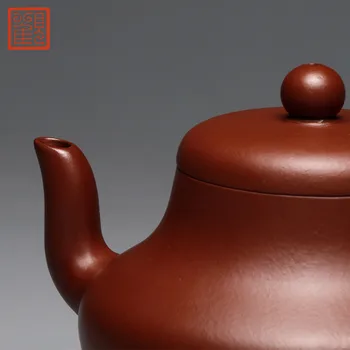Музей Гуаньфу Цзюньдэ Цзиша Чайник Yixing Цзиша Цинобър Пясък Чайник Oolong Чай Iron Puer Домашен Офис Чайник за Чай Набор от 150cc Цзюньдэ