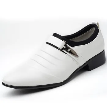 Мъжки кожени обувки, Ежедневни обувки, бизнес модела обувки без скоби, универсални обувки за сватба, Zapatos De Hombre Голям Размер