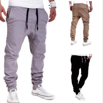 Мъжки Панталони Цвят каки В стил хип-хоп, Зреещи, Панталони За Бягане, Мъжки Панталон, Мъжки Ежедневни Обикновена Спортни Панталони