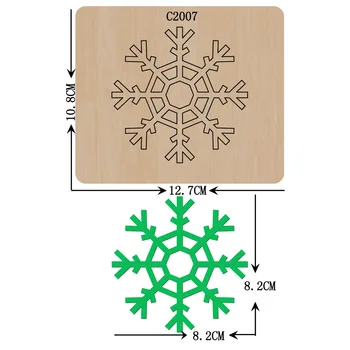 Нова Коледна снежинка с Дървена плашка за Scrapbooking C2007 Режещи Удари