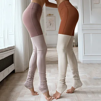 Подходящи по цвят ластични Панталони За Йога женски подтягивающие бедрата с висока талия стегнати панталони за фитнес тренировка на краката бягане