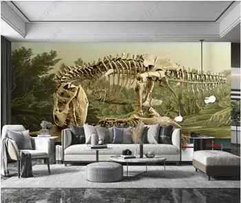 потребителски фотообои 3d тапети Биомузей скелет на динозавър спалня начало декор хол тапети за стени, на рула