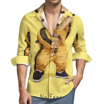 Риза с Принтом Смешно Мечка, Ежедневни Ризи No Fear, Блузи Y2K с Дълъг Ръкав и Шарките, Есенна Мода Оверсайз