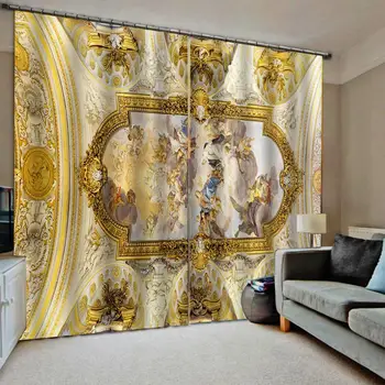 Спалня 3D Прозорец Завеса Луксозна всекидневна краси завеси Cortina eruope anigel завеса