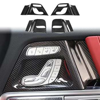 Суха панел превключвател за регулиране на крилото седалки от Въглеродни Влакна, украсява се добави Стикер, За да Benz За brabus G63 G500 2019-2020 G class W464 Шаси