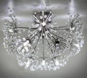 Съвременни Творчески Кристални Полилеи Тавана Лампа LED Американската Лампа Спалня Характер на Изкуството Дистанционно Управление, Арт Деко осветление