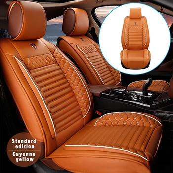 Универсален Калъф За автомобилни седалки от Изкуствена кожа, подходящи за BMW Серия 5 E34 E39 E60 E61 F10 F11 F07 5 GT E61, 2 бр., на Предната седалка, Интериор на автомобил