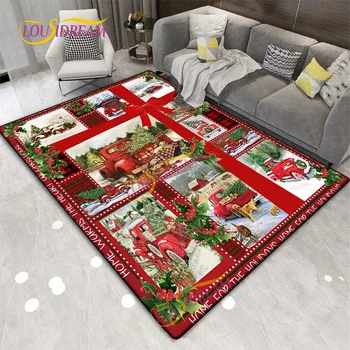 Фланелевый мат Дядо Коледа, домашно приготвени Коледни подаръци, хол, детска игрална подложка, кухня, баня, противоскользящий килим